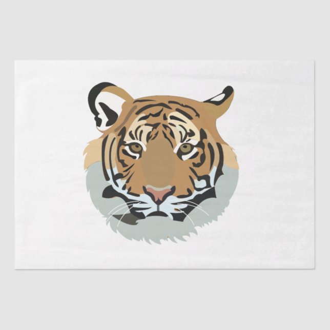 Papel De Seda Tigre animal salvaje de cabeza de tigre (Anverso)