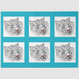 Papel De Seda Tigre de bebé de ojos azules