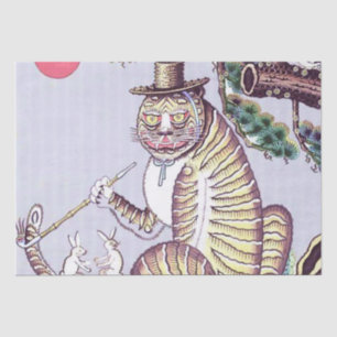 Papel De Seda Tigre de Minhwa con conejos y tuberías