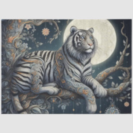 Papel De Seda Tigre de plata místico con filigrana 