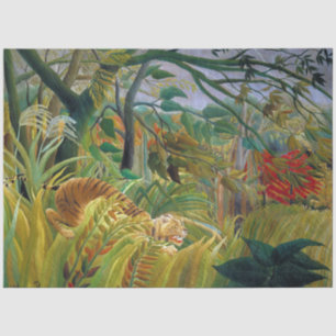 Papel De Seda Tigre en tormenta tropical, Rousseau