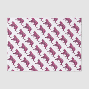 Papel De Seda Tigre negro y rosado caliente de silueta