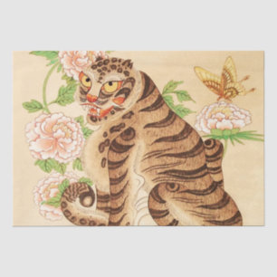 Papel De Seda Tigre Rayado Coreano Vintage Minhwa