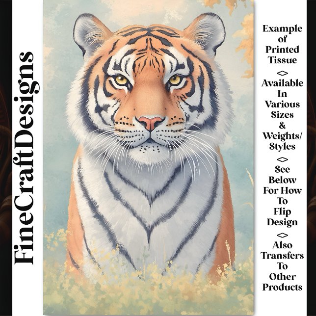 Papel De Seda Tigre Real Poderoso, Mirada Intensa CB3 Decoupage (Subido por el creador)