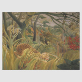 Papel De Seda Tigre sorprendido en tormenta tropical