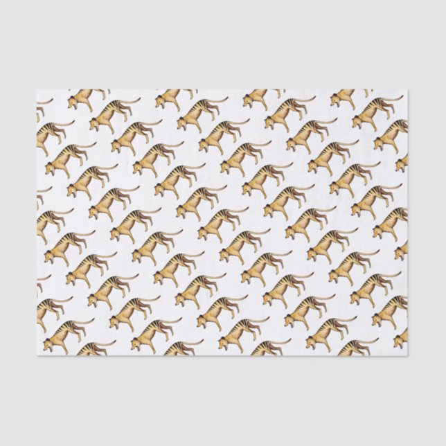 Papel De Seda Tigre tasmano, Thylacine (Anverso)
