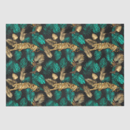 Papel De Seda Tigres Tropicales & Hojas | Patrón Audaz de Jungla