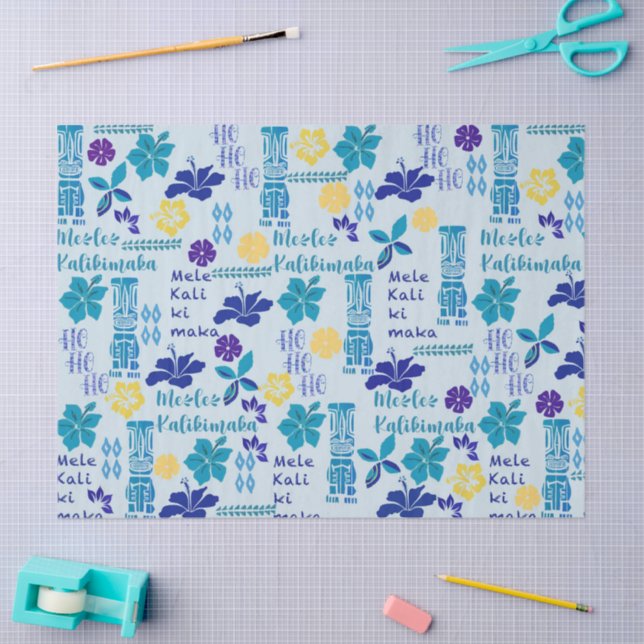 Papel De Seda Tiki Hawai Mele Kalikimaka 2 (Artesanía)