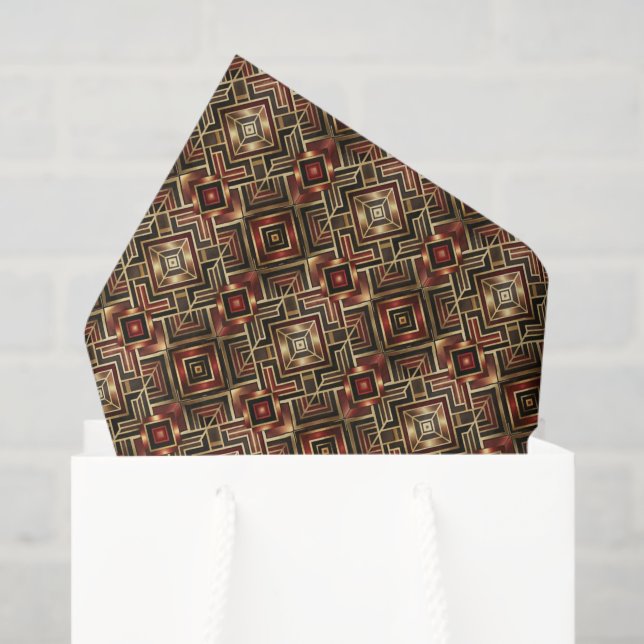 Papel De Seda Tiled Art Deco pattern  (Bolsa de regalo)