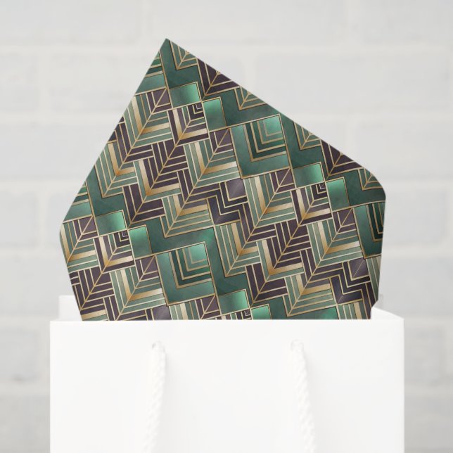 Papel De Seda Tiled Art Deco pattern  (Bolsa de regalo)