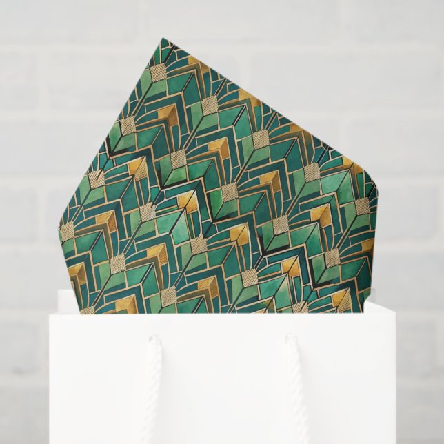 Papel De Seda Tiled Art Deco pattern  (Bolsa de regalo)