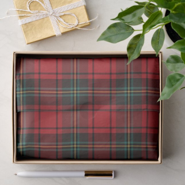 Papel De Seda Timeless Tartan Plaid Red Black Ralph Christmas (Regalo )