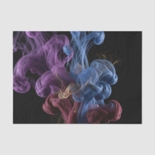 Papel De Seda Tinta vibrante humo dorado brillo arte abstracto
