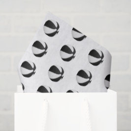 Papel De Seda tiny black white basketballs pattern