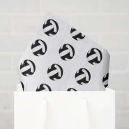 Papel De Seda tiny black white volleyballs pattern
