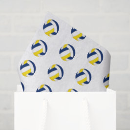 Papel De Seda tiny blue gold volleyballs pattern