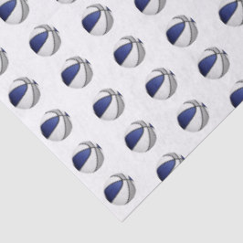 Papel De Seda tiny blue gray basketballs pattern
