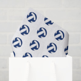 Papel De Seda tiny blue white volleyballs pattern