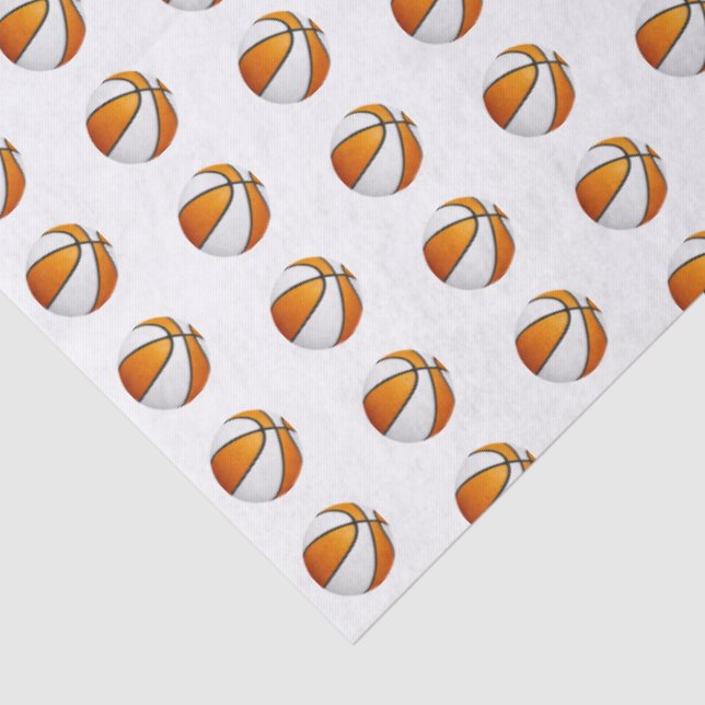 Papel De Seda tiny orange white basketballs pattern (Detalle)