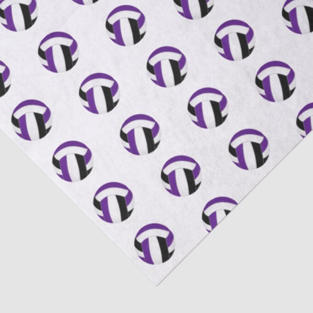 Papel De Seda tiny purple black volleyballs pattern (Detalle)