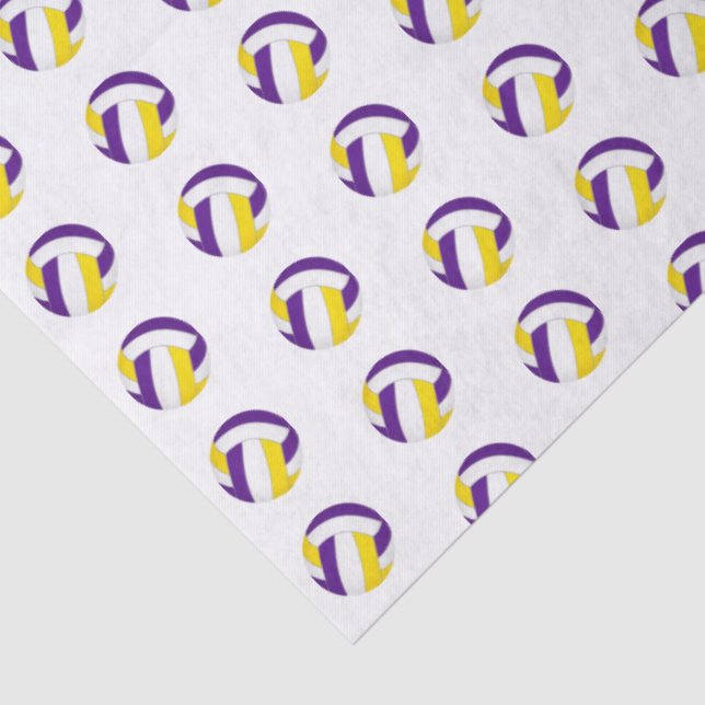 Papel De Seda tiny purple gold volleyballs pattern (Detalle)