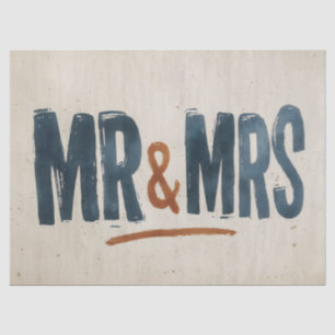 Papel De Seda Tipografía de Bloque de Impresión Vintage "SR & SR