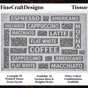 Papel De Seda Tipografía de Café de Café Gris Moderno FC8 Decoup