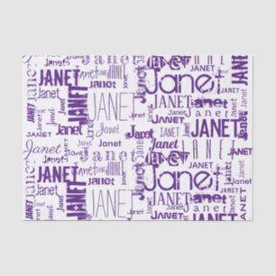 Papel De Seda Tipografía de nombre personalizada Nube de palabra