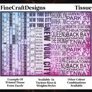 Papel De Seda Tipografía de Nueva York Arquitectónica FB5 Decoup