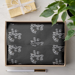 Papel De Seda Tipografía en negro y blanco para amantes de gatos