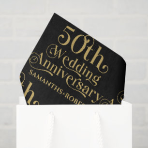 Papel De Seda Tipografía Feliz 50 Aniversario de Boda