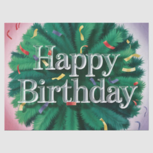 Papel De Seda Tipografía moderna brillante de feliz cumpleaños