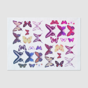 Papel De Seda Tipos de mariposas colección Azul rosado