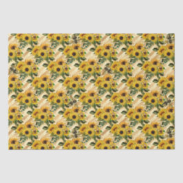 Papel De Seda Tira de girasoles y abejas