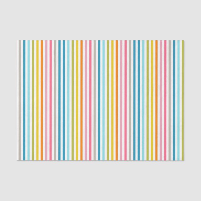 Papel De Seda Tiras De Blues Yellows Pinks (Anverso)