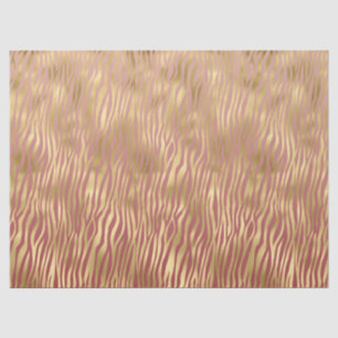 Papel De Seda Tiras de cebra roja de color dorado
