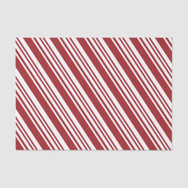Papel De Seda Tiras de menta roja (Anverso)