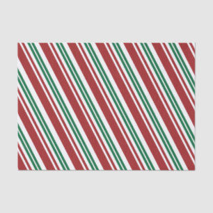 Papel De Seda Tiras de menta verde y roja