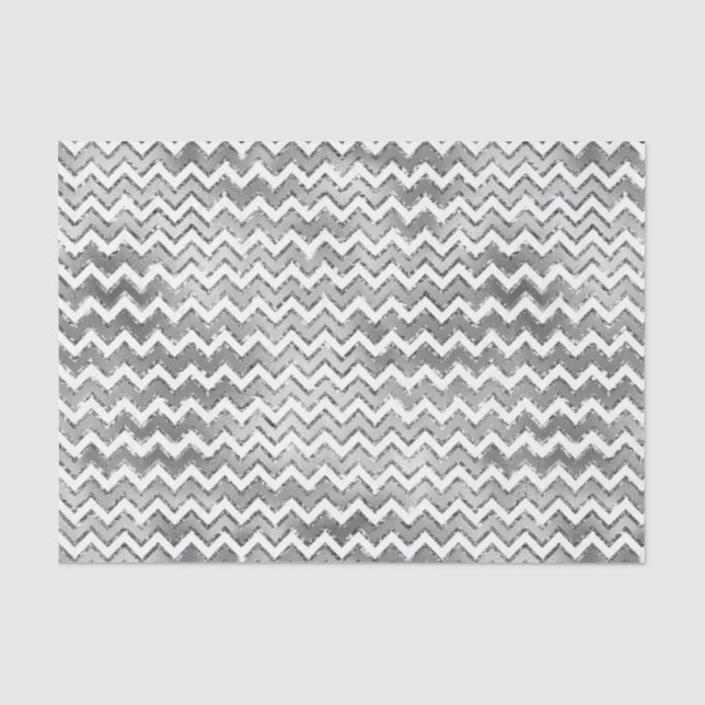 Papel De Seda Tiras de Zigzag Blanco Glam Silver (Anverso)