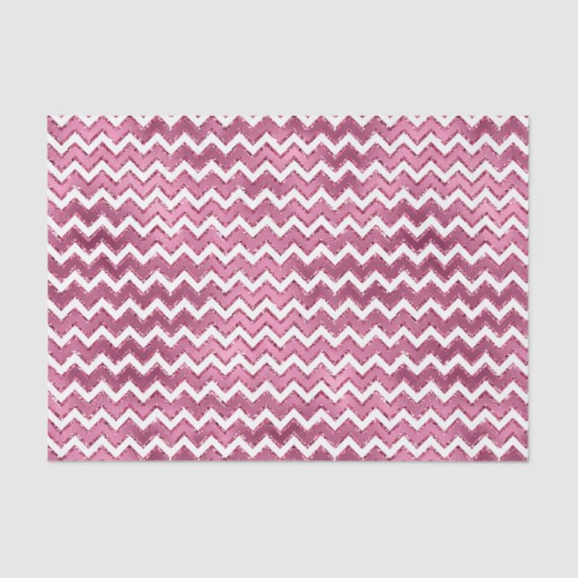 Papel De Seda Tiras de Zigzag Blanco Rosa (Anverso)