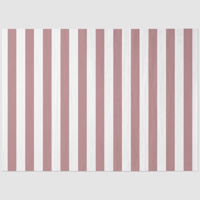 Papel De Seda Tiras náuticas rosadas y blancas (Anverso)