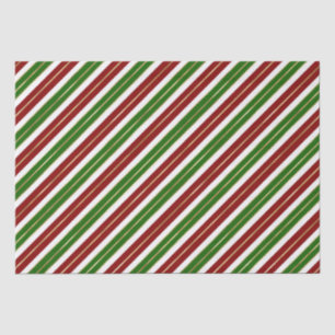 Papel De Seda Tiras Navideñas de Verde, Rojo y Dorado con Foil