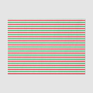 Papel De Seda Tiras rojas, del blanco y del verde