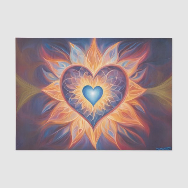 Papel De Seda Tissue de decoupage Corazón Ardiente (Anverso)