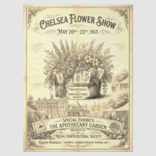 Papel De Seda Tissue decoupage de la exposición de flores de Che