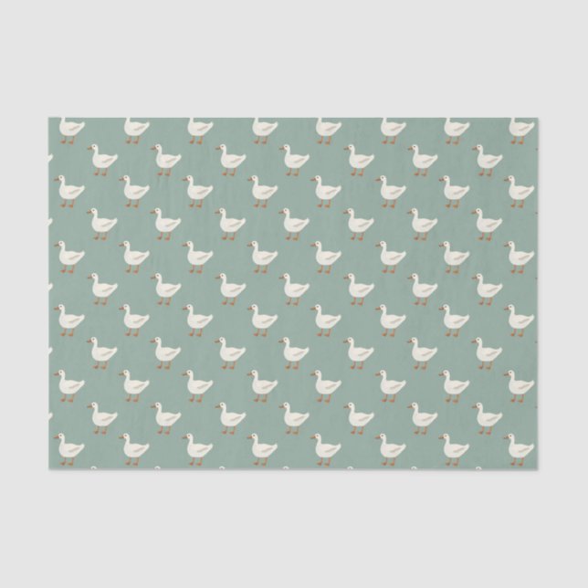 Papel De Seda Tissue Paper (25cm x 38cm) - Cute Ducks Pattern (Anverso)
