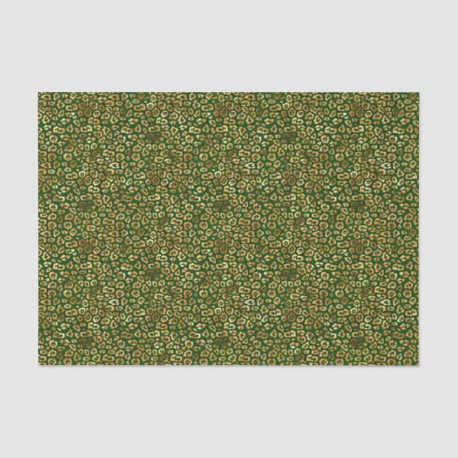Papel De Seda Tissue Paper - Green And Gold Pattern (Anverso)
