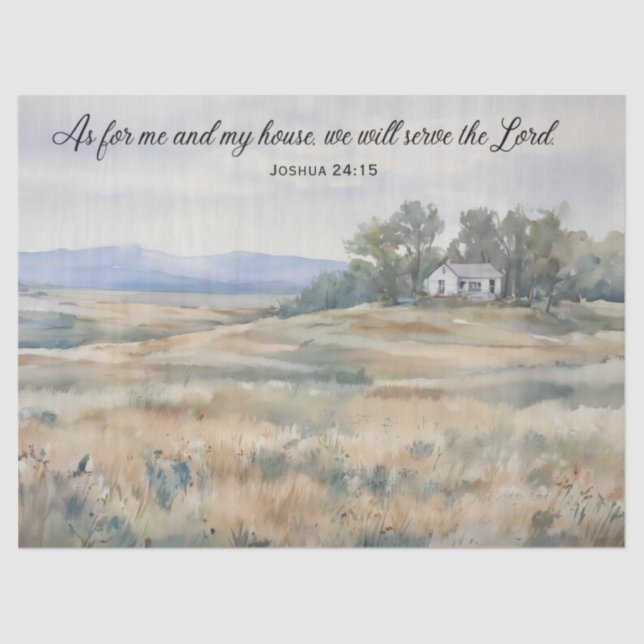 Papel De Seda Tissue Paper - Joshua 24:15 - A House on a Prairie (Anverso)