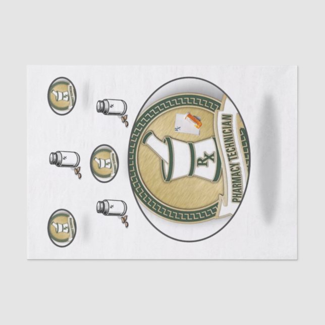 Papel De Seda Tissue Paper Pharmacy Tech (Anverso)