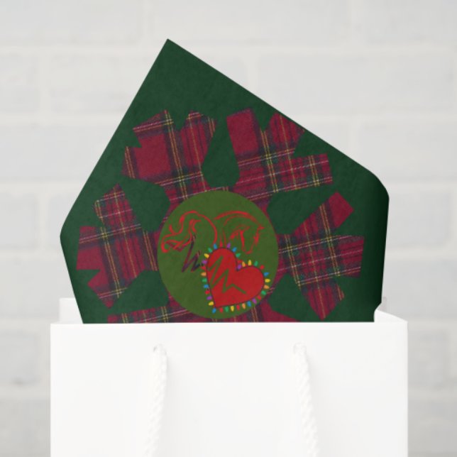 Papel De Seda Tissue Paper Plaid Snowflake  (Bolsa de regalo)